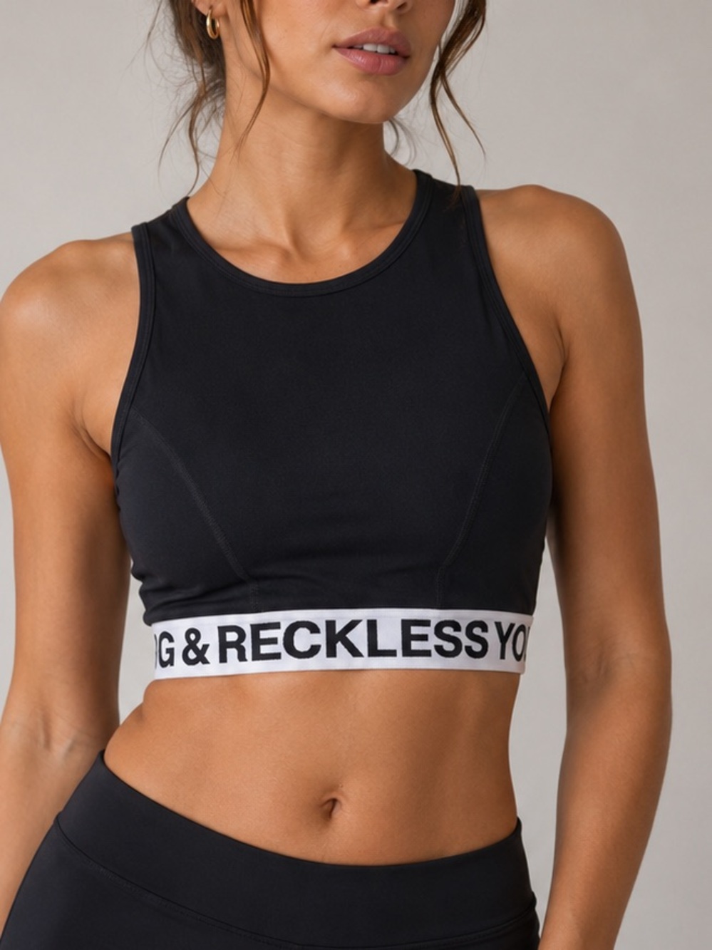 🖤Young & Reckless Black Crop Top Size S
